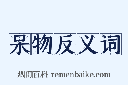 呆物反义词是什么意思的图片